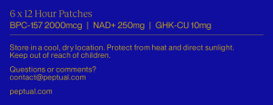 BPC-157, 2000mcg / NAD+, 250 mg / GHK-CU, 10mg Patch