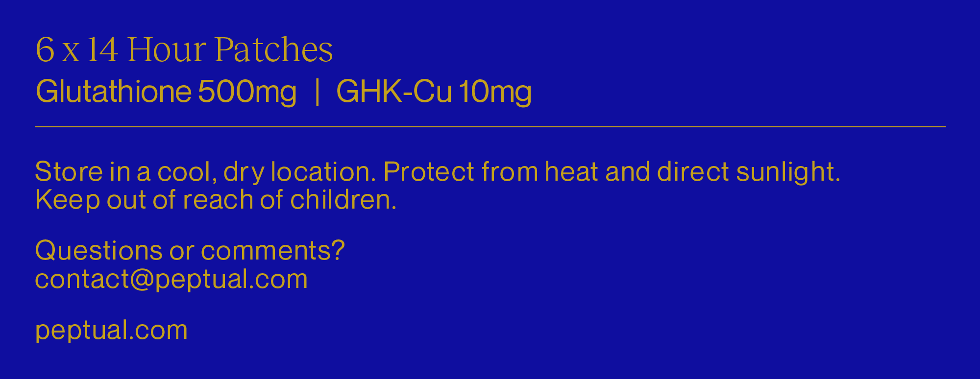 Glutathione, 500mg /GHK-CU, 10mg Patch